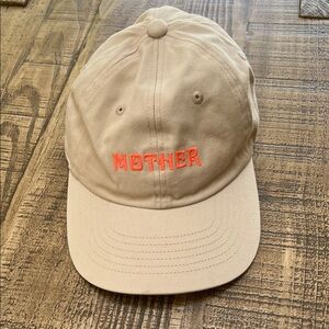 MOTHER Beige Embroidered Baseball Cap
